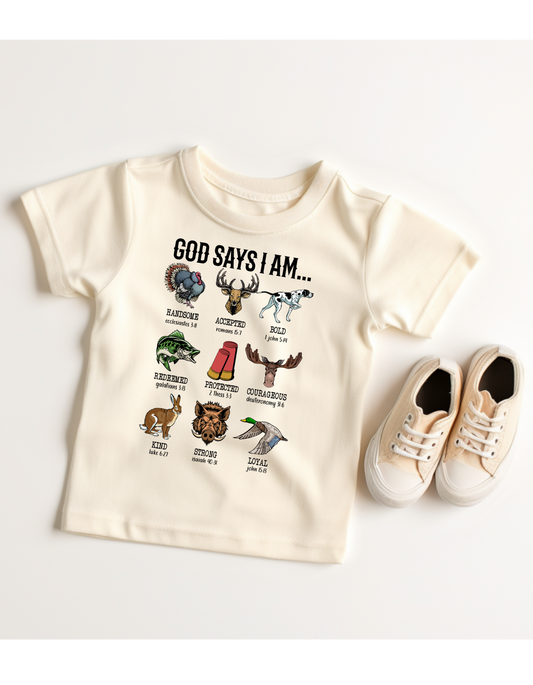 God Says I Am… Boys tee